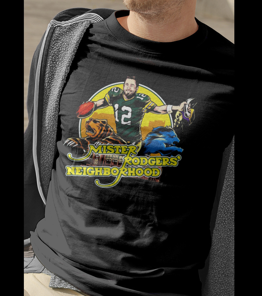 Mister Rodgers Neighborhood 12 Football Player Bear Lion T-Shirt