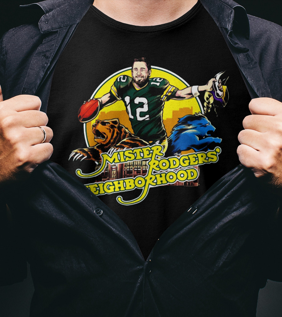 Mister Rodgers Neighborhood 12 Football Player Bear Lion T-Shirt