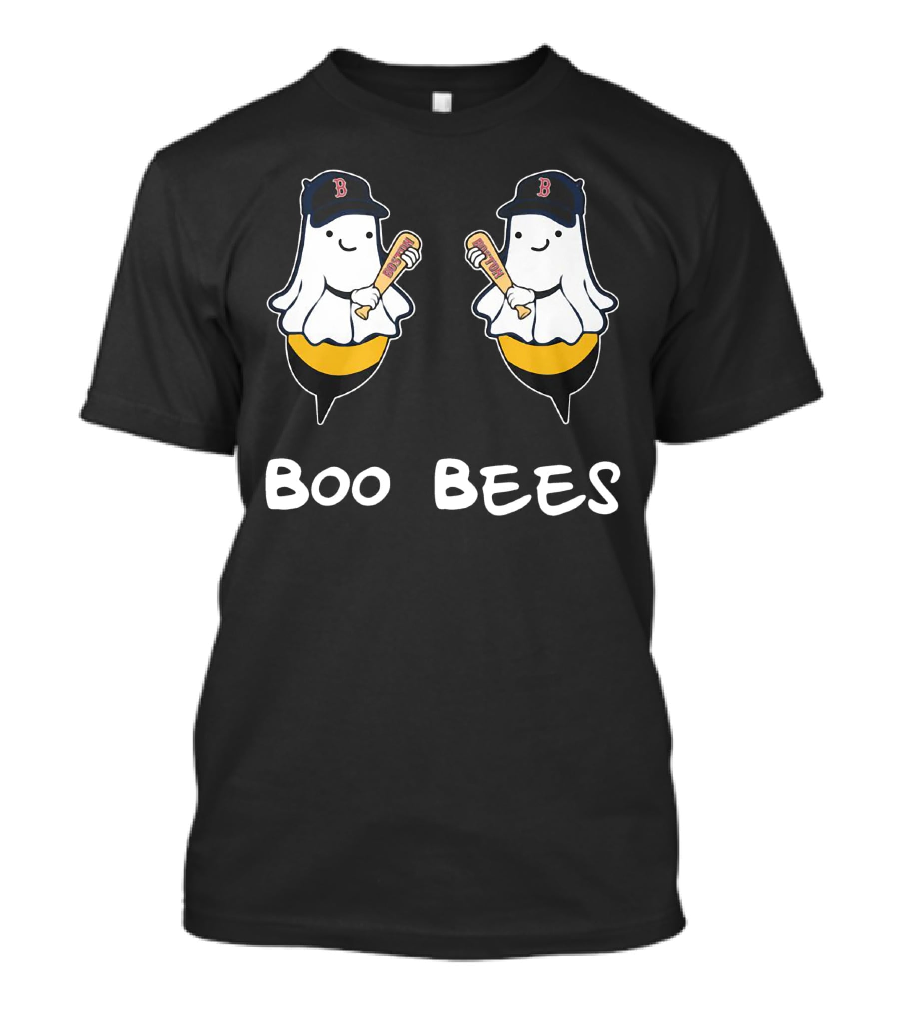 Boo Bees Boston Red Sox Ghosts With Baseball Caps And Bats T-Shirt