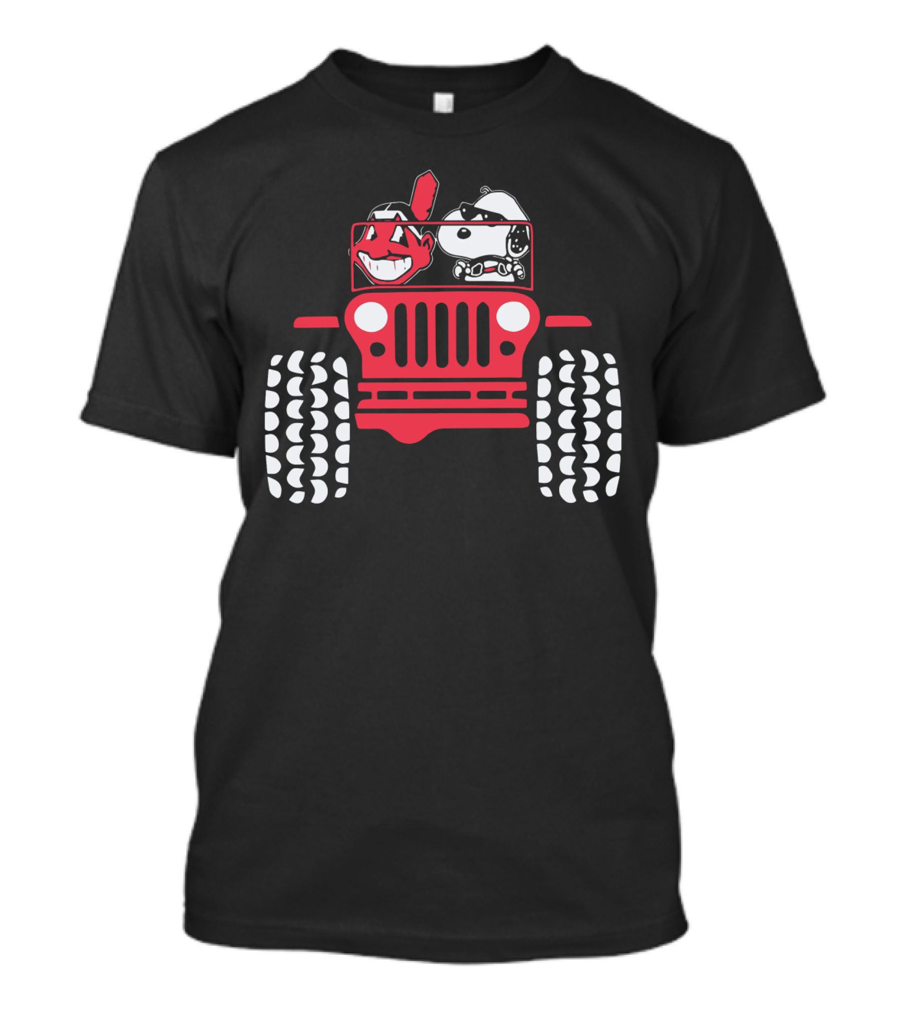 Snoopy Cleveland Indians Jeep Adventure T-Shirt