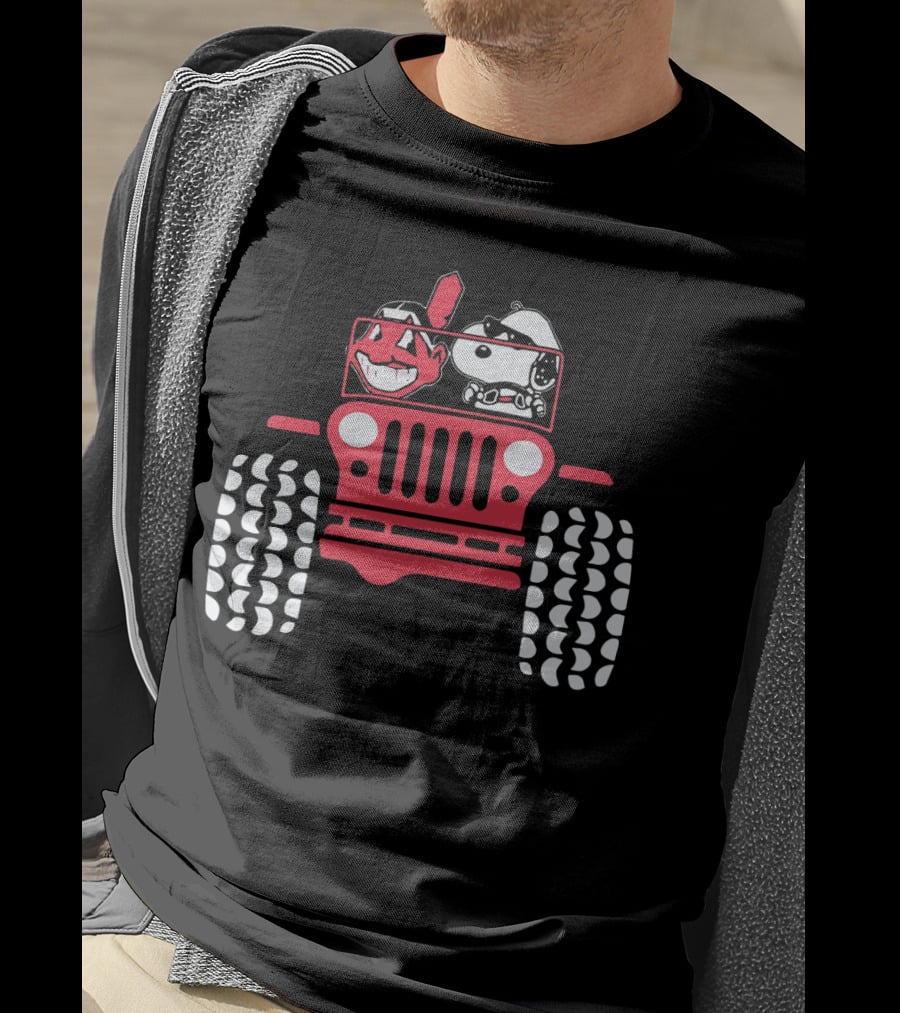 Snoopy Cleveland Indians Jeep Adventure T-Shirt