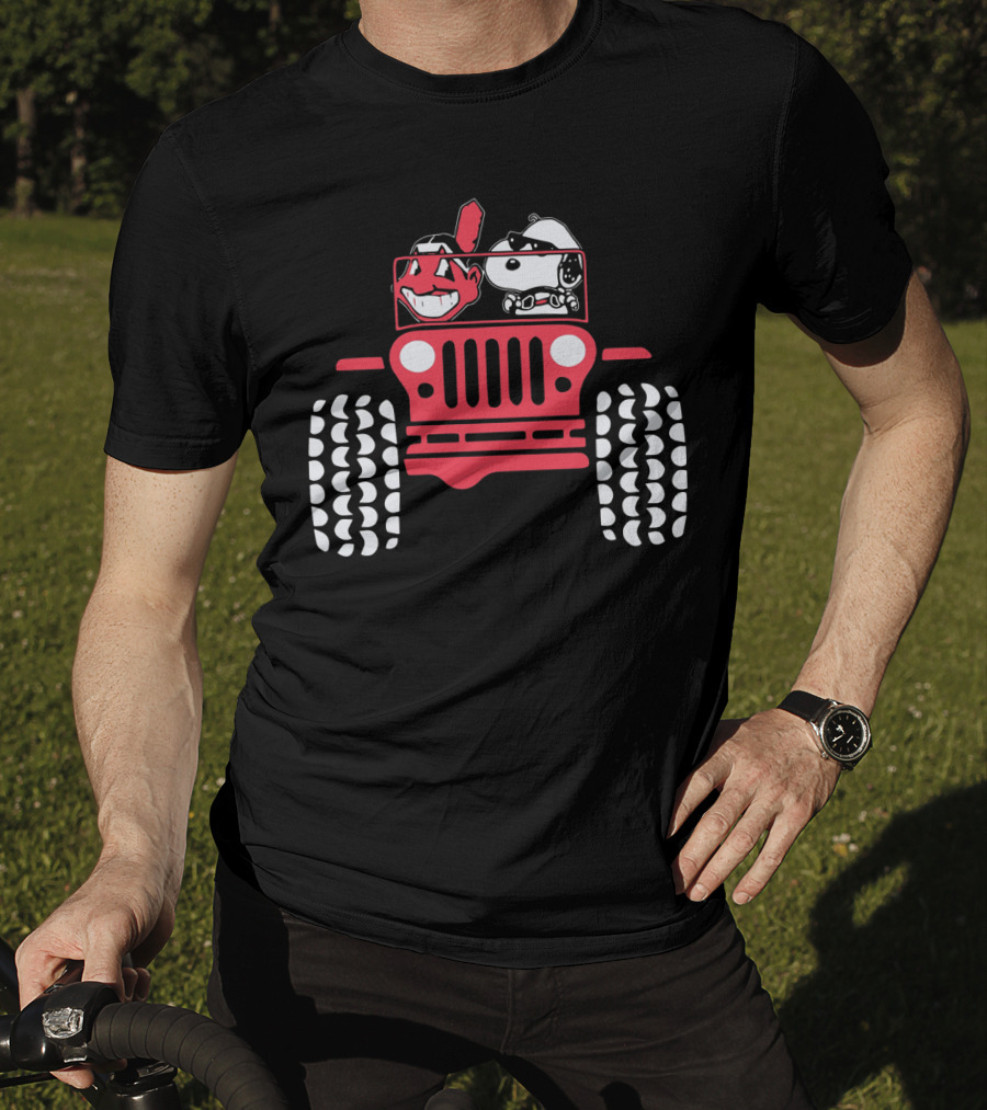 Snoopy Cleveland Indians Jeep Adventure T-Shirt