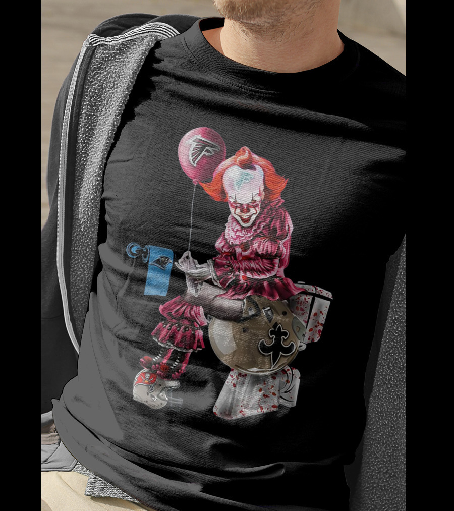 Atlanta Falcons Pennywise Carolina Panthers New Orleans Saints Toilet T-Shirt