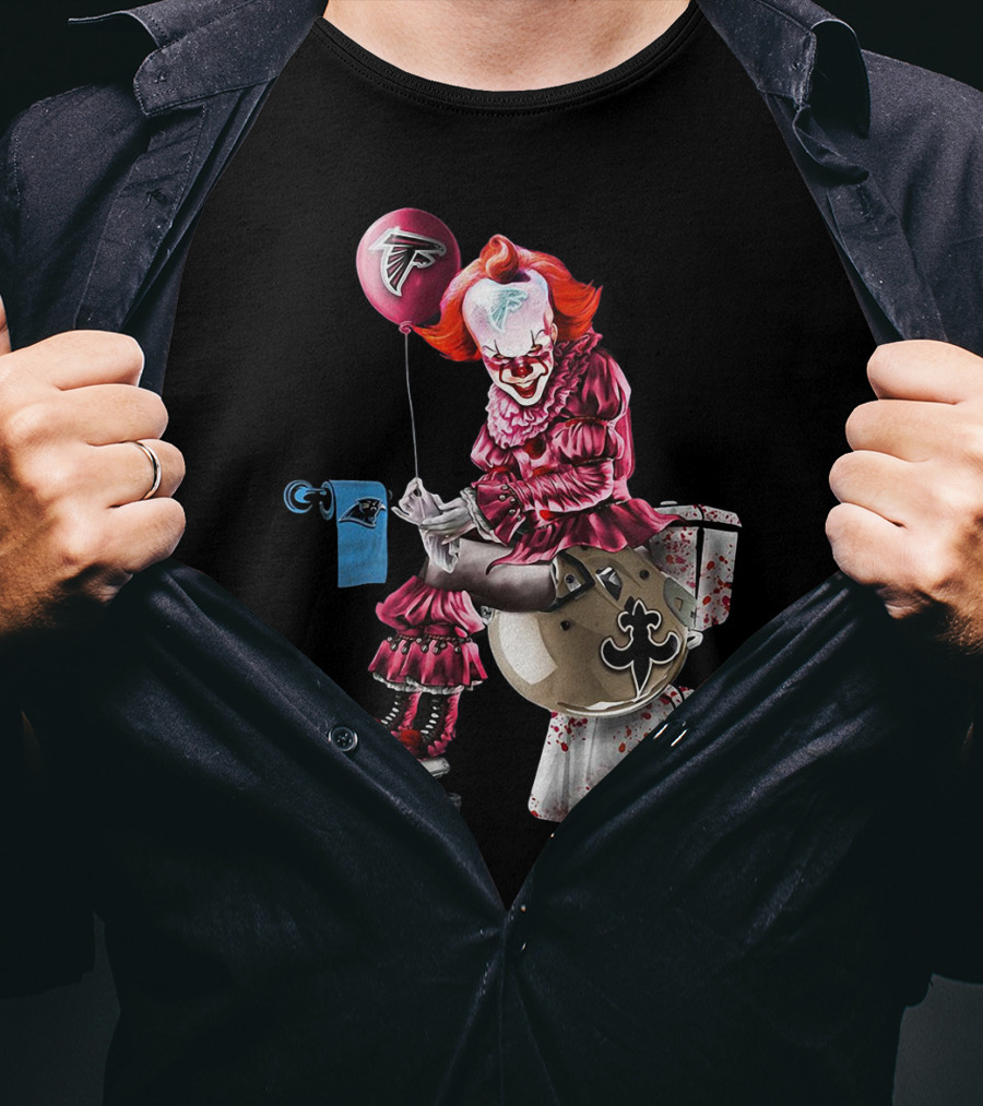 Atlanta Falcons Pennywise Carolina Panthers New Orleans Saints Toilet T-Shirt