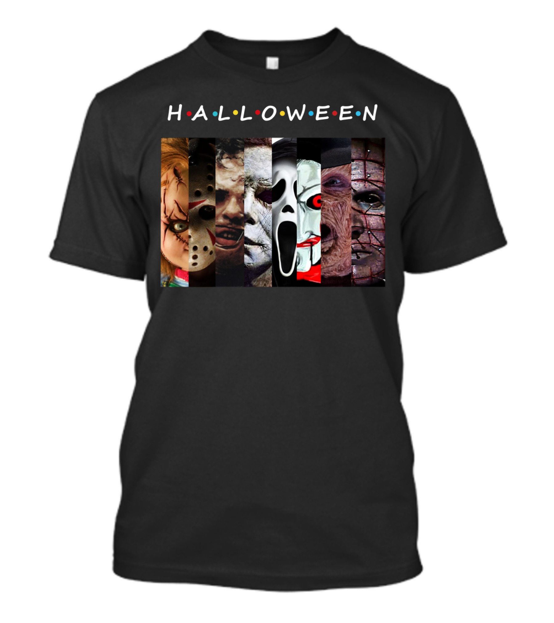 Halloween Horror Icons Faces T-Shirt