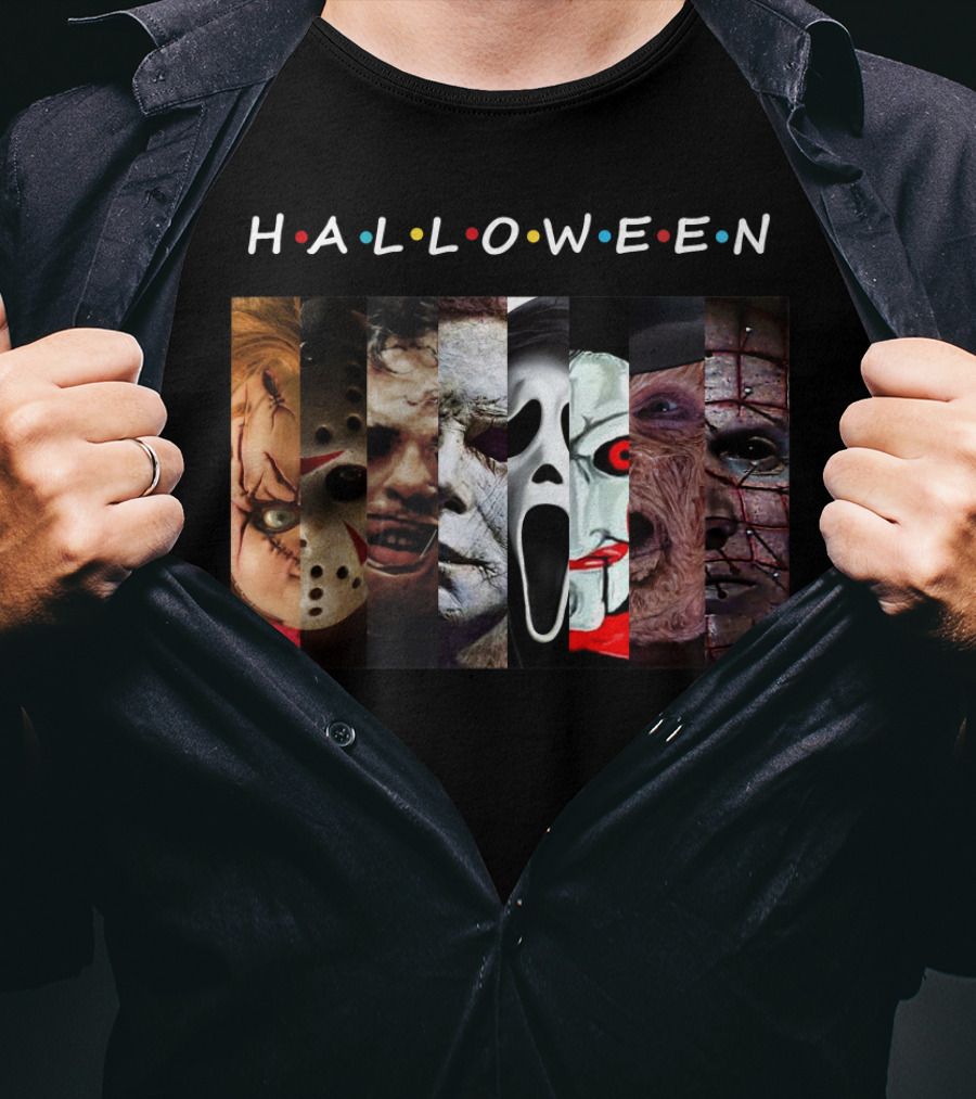 Halloween Horror Icons Faces T-Shirt