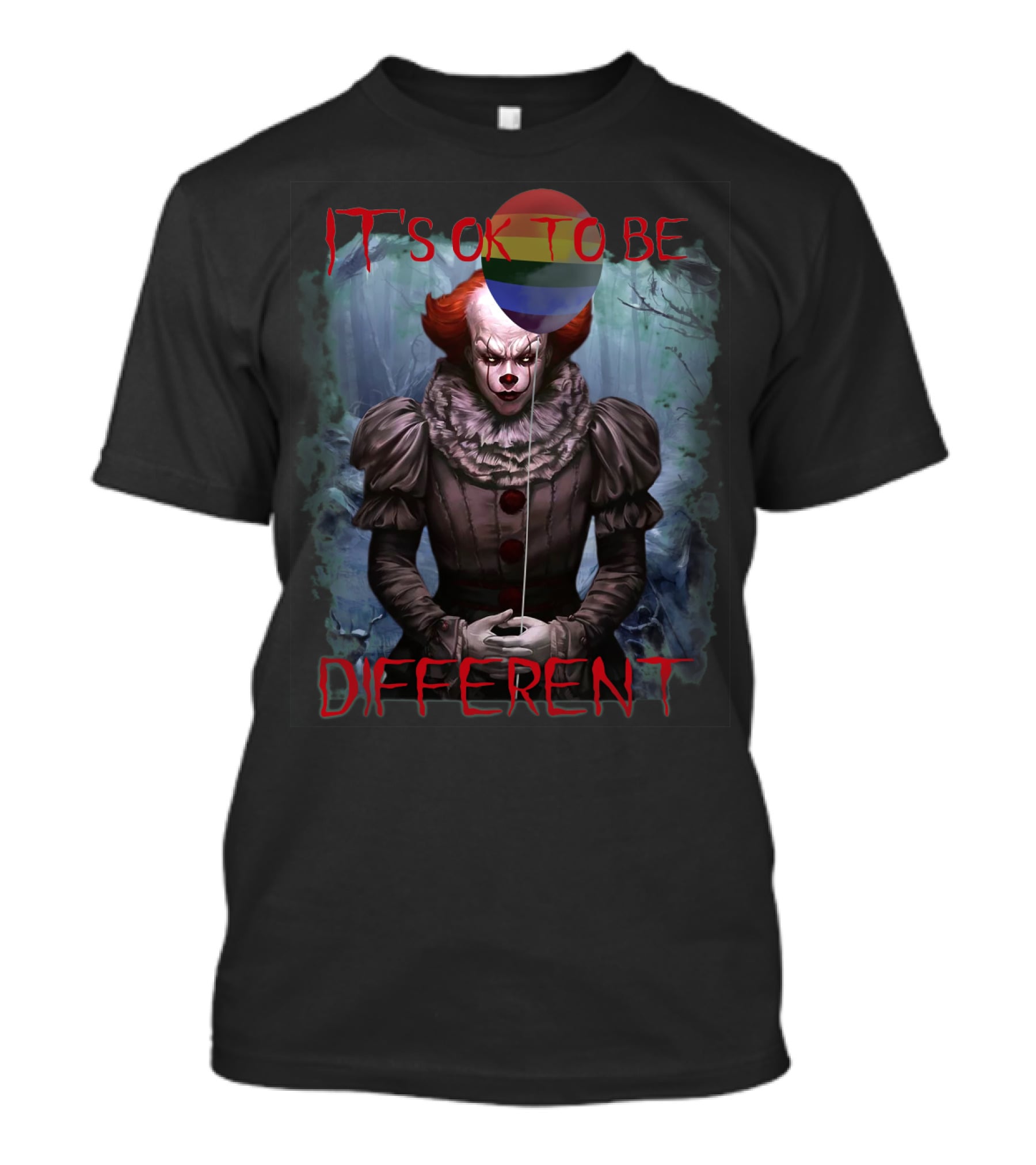 Pennywise It It's Ok To Be Different Lgbt Balloon T-Shirt