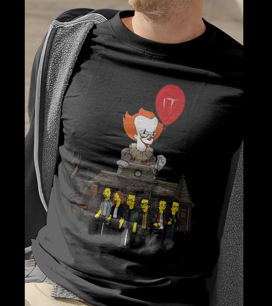 Stephen King's It And The Simpsons Joker Halloween Crossover T-Shirt