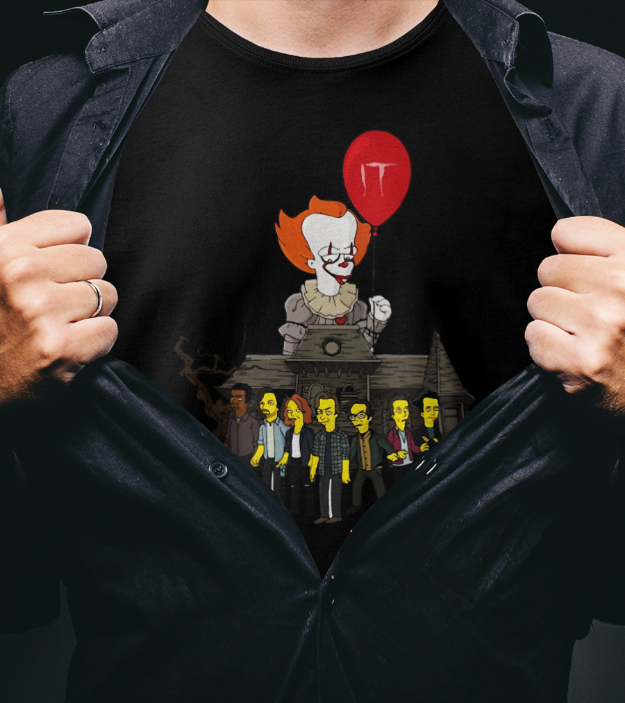 Stephen King's It And The Simpsons Joker Halloween Crossover T-Shirt