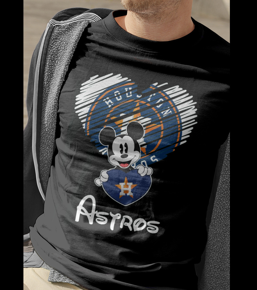 Mickey Mouse Houston Astros Heart Houston Astros Houston Astros T-Shirt