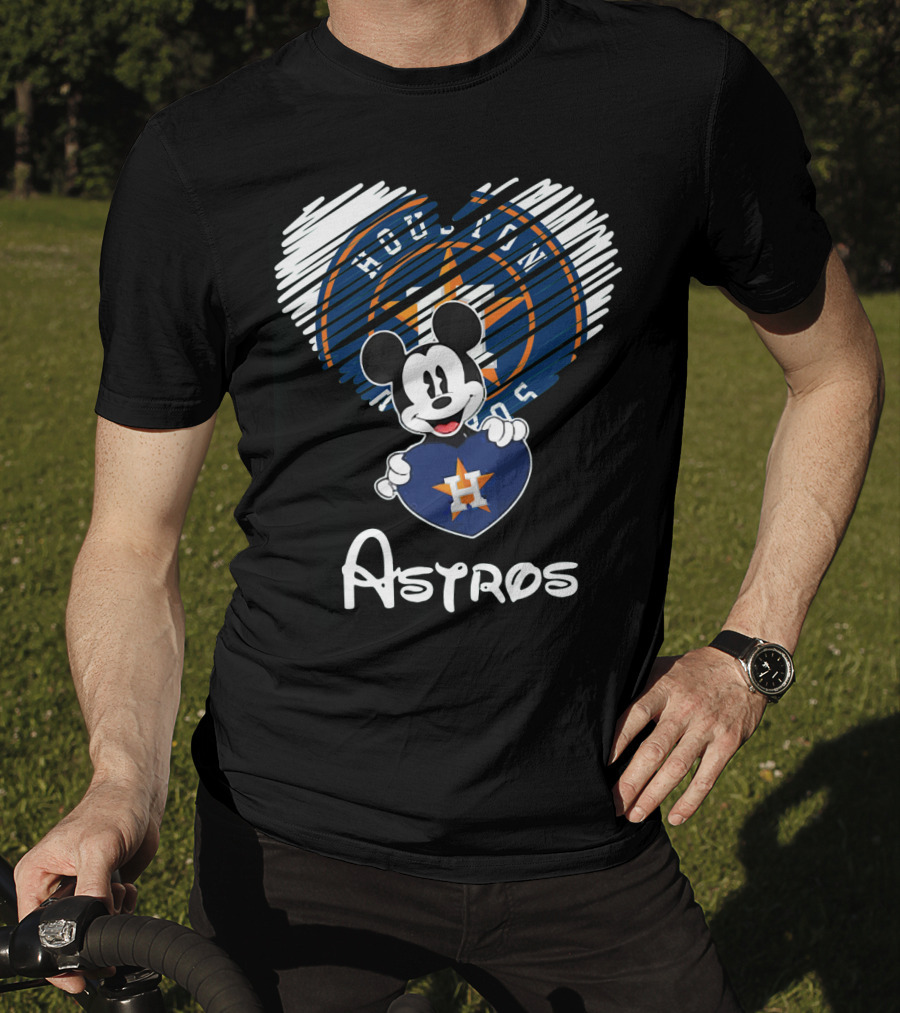 Mickey Mouse Houston Astros Heart Houston Astros Houston Astros T-Shirt