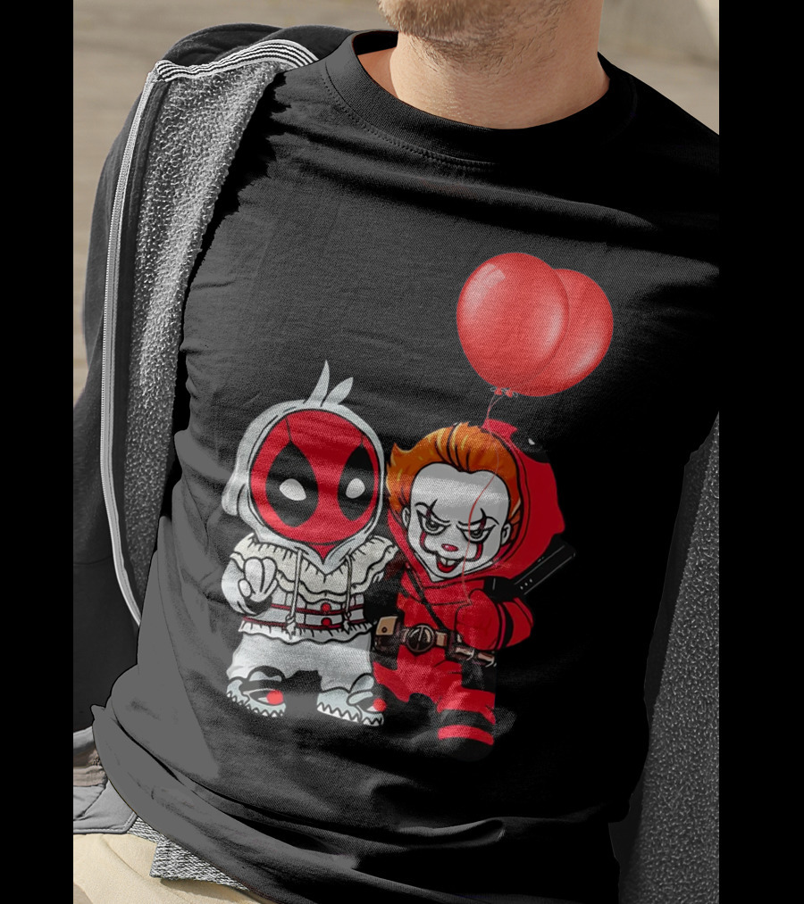 Pennywise Deadpool Crossover With Red Balloons T-Shirt