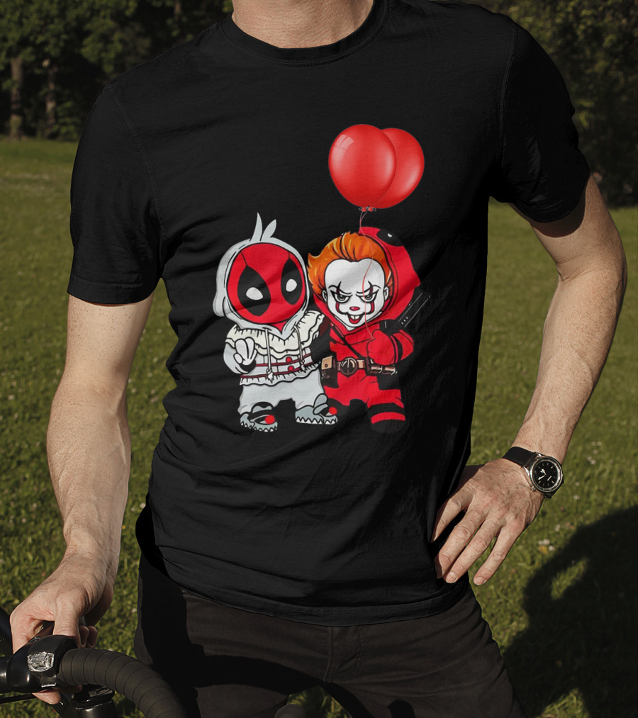 Pennywise Deadpool Crossover With Red Balloons T-Shirt
