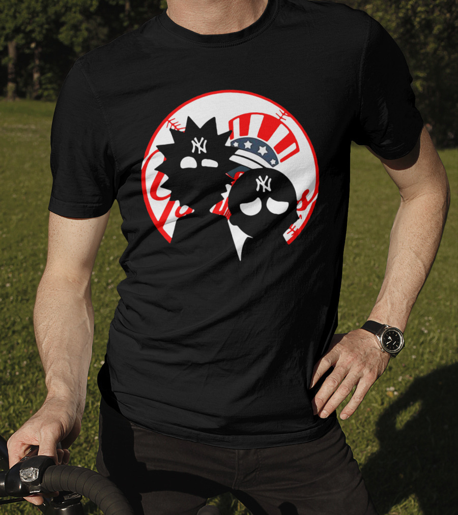 Rick And Morty Yankees New York City Yankees Logo Fusion Yankees Cap T-Shirt