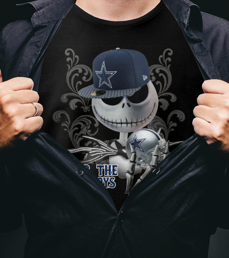 Fear The Cowboys Jack Skellington Dallas Nfl Fan Gear T-Shirt