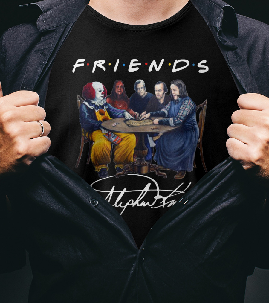 Stephen King Horror Characters Friends Sitting At Table Playing Ouija T-Shirt