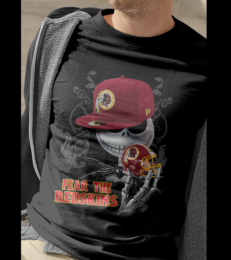 Jack Skellington Redskins Logo Fear The Redskins T-Shirt
