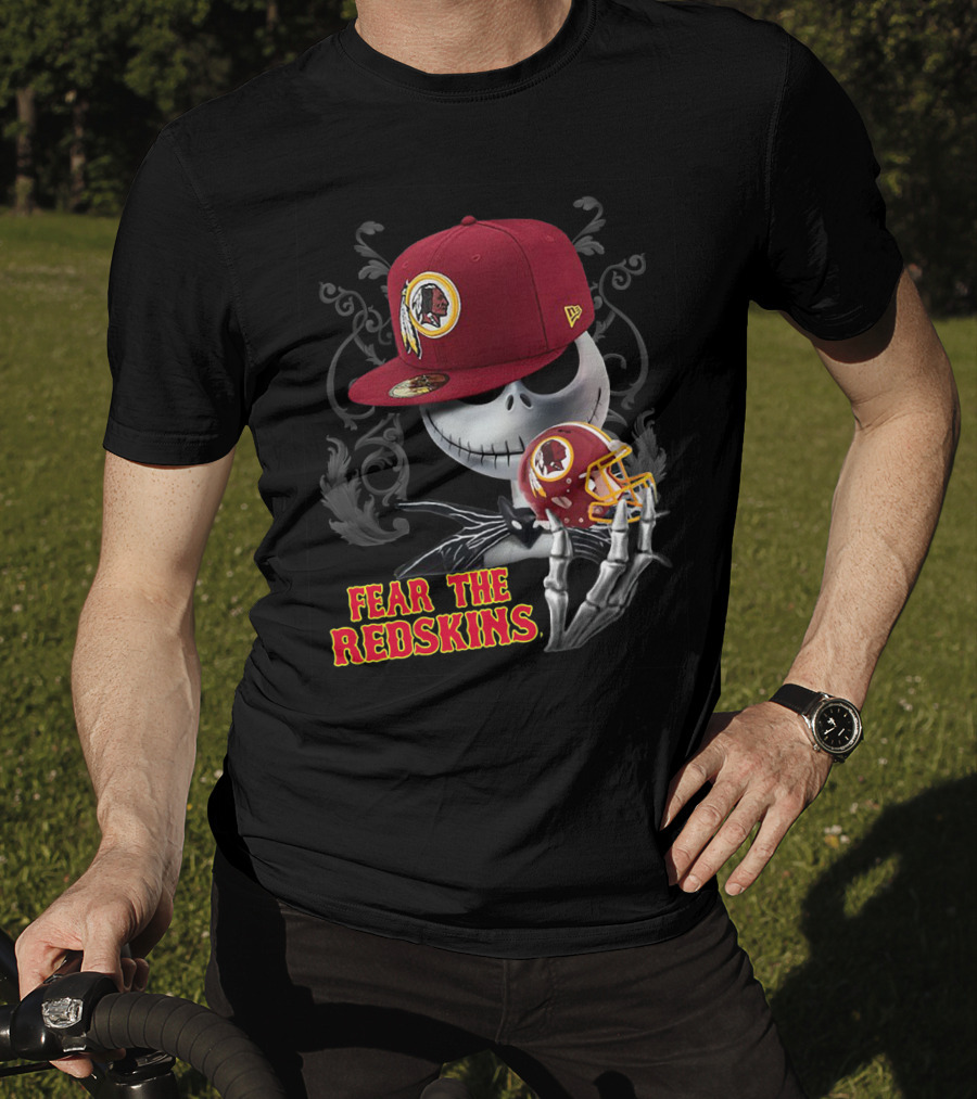 Jack Skellington Redskins Logo Fear The Redskins T-Shirt