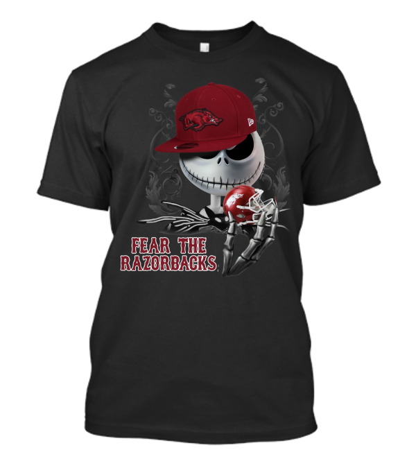 Jack Skellington Fear The Razorbacks Arkansas Football Fan T-Shirt