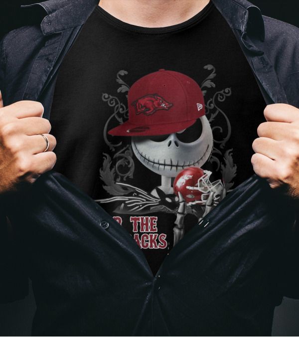Jack Skellington Fear The Razorbacks Arkansas Football Fan T-Shirt