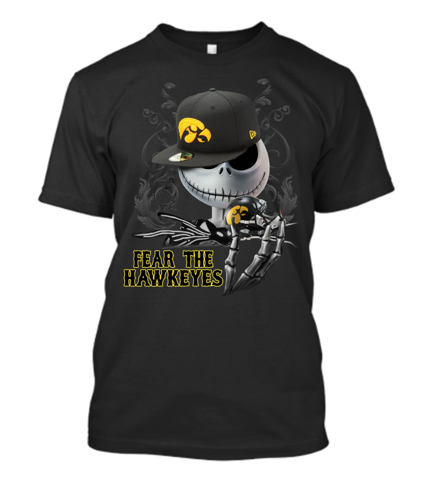 Jack Skellington Fear The Hawkeyes Iowa Sports Crossover T-Shirt