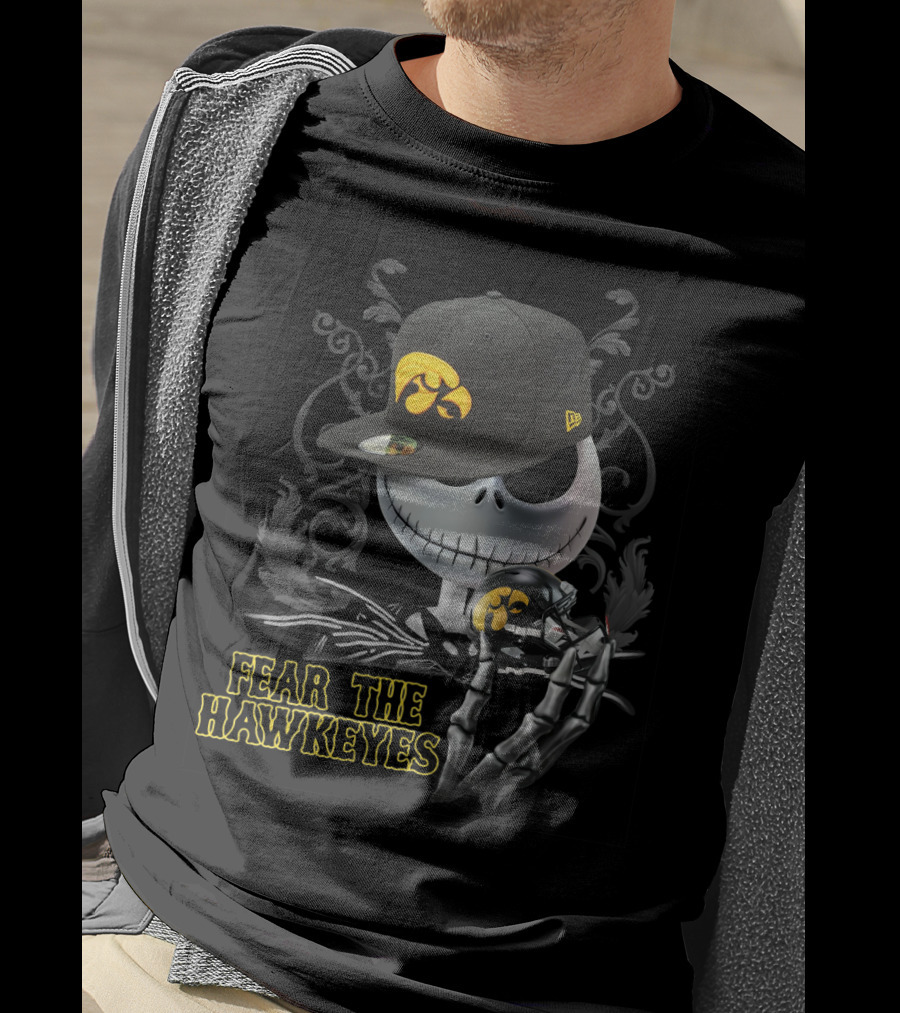 Jack Skellington Fear The Hawkeyes Iowa Sports Crossover T-Shirt