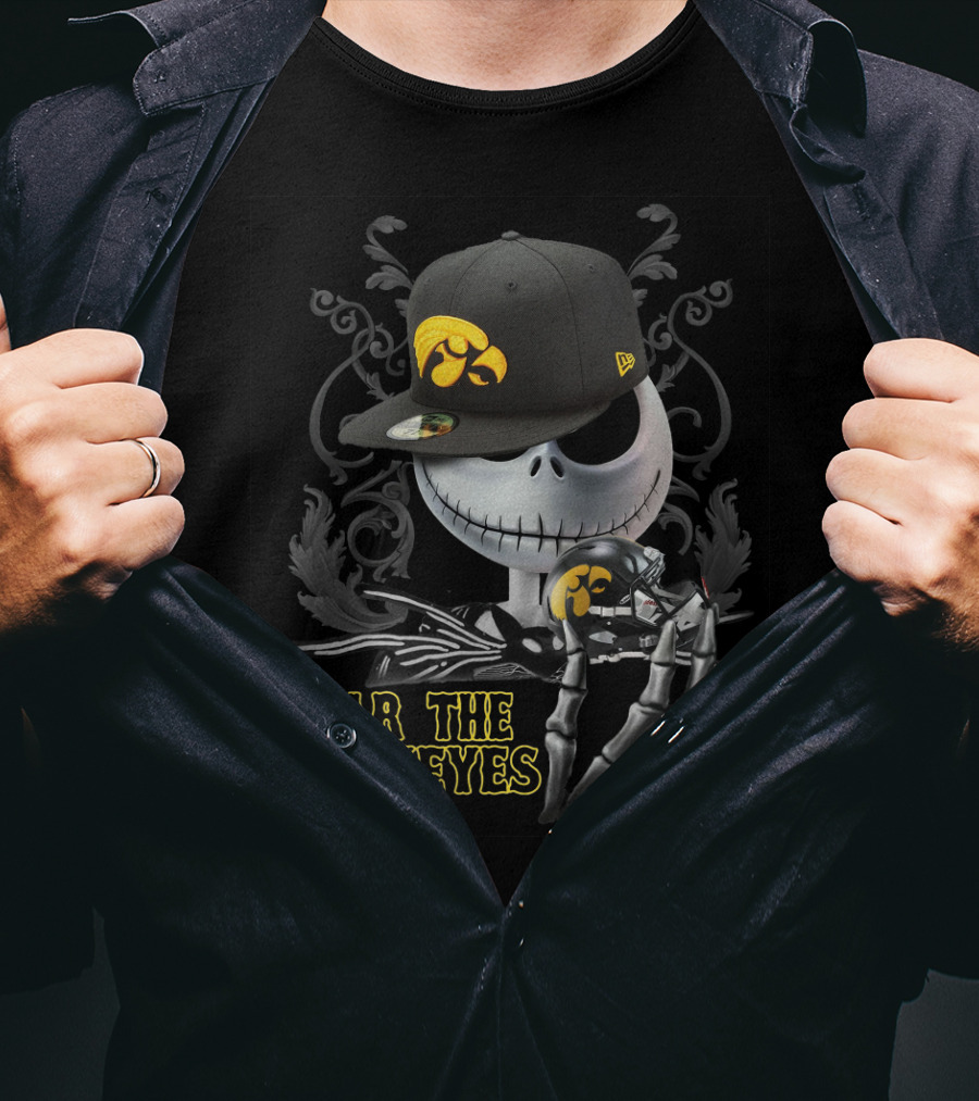 Jack Skellington Fear The Hawkeyes Iowa Sports Crossover T-Shirt