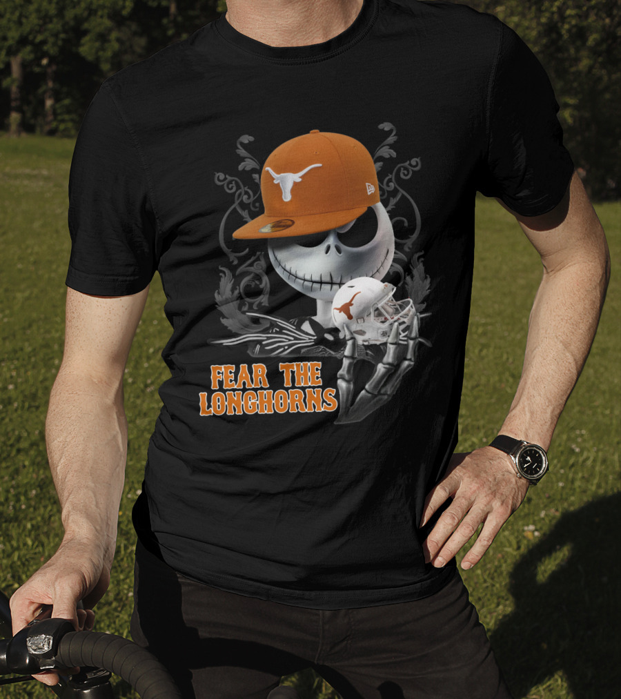 Jack Skellington Fear The Longhorns Texas Football Halloween Crossover T-Shirt