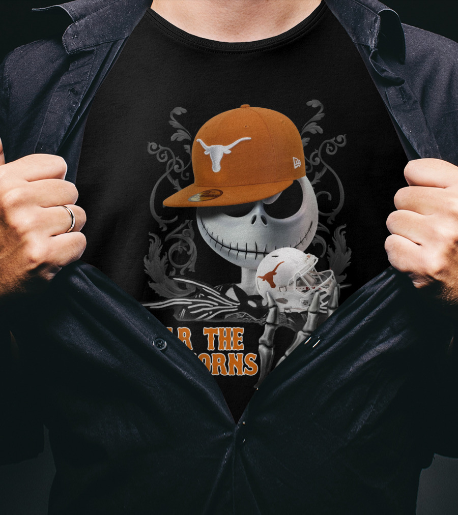 Jack Skellington Fear The Longhorns Texas Football Halloween Crossover T-Shirt
