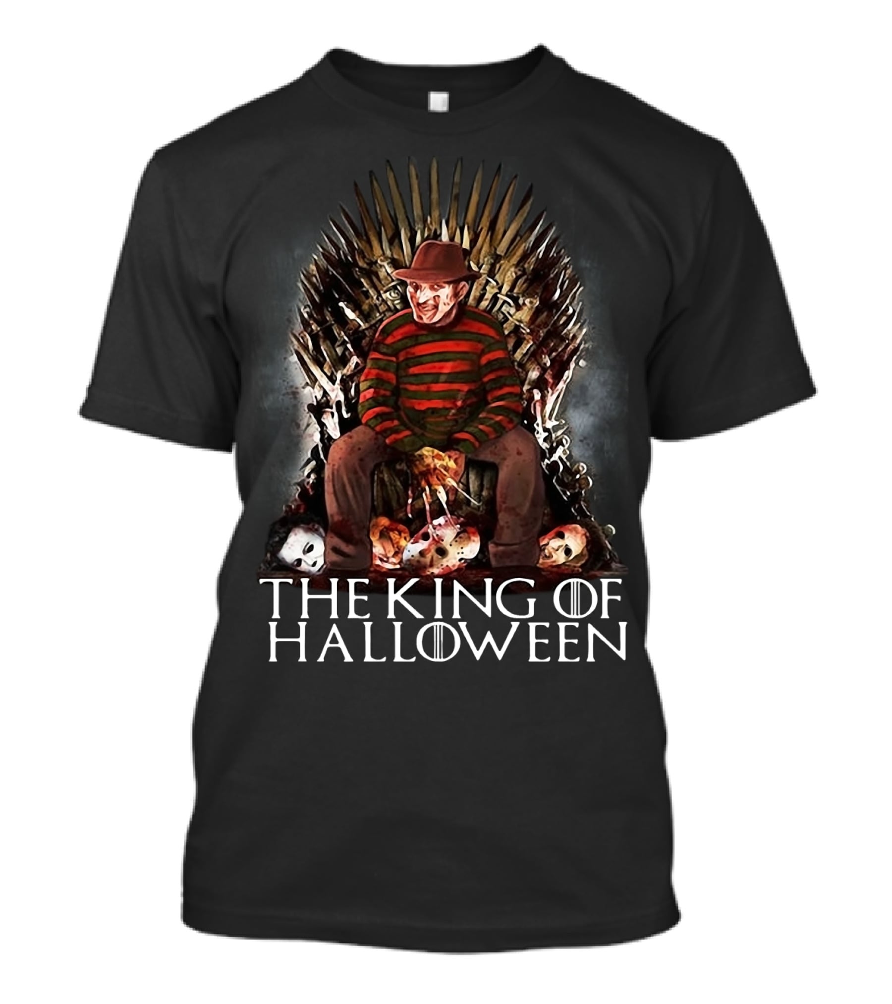 Freddy Krueger The King Of Halloween Game Of Thrones Throne T-Shirt