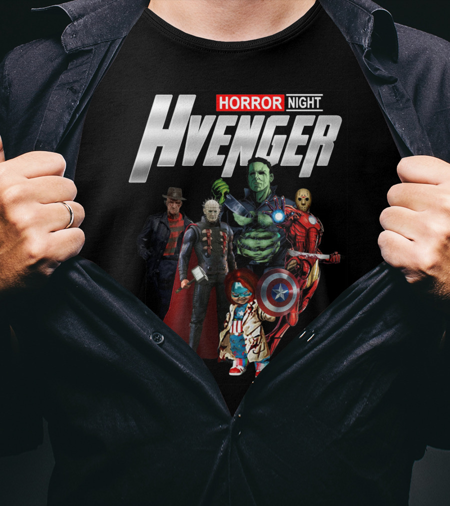 Horror Night Hvenger Avenger Crossover Villains Assemble T-Shirt