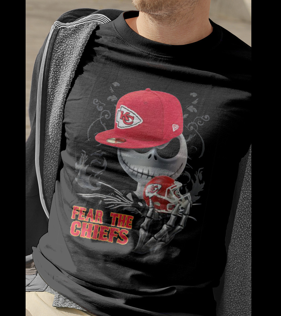 Jack Skellington Fear The Chiefs Kansas City Football T-Shirt