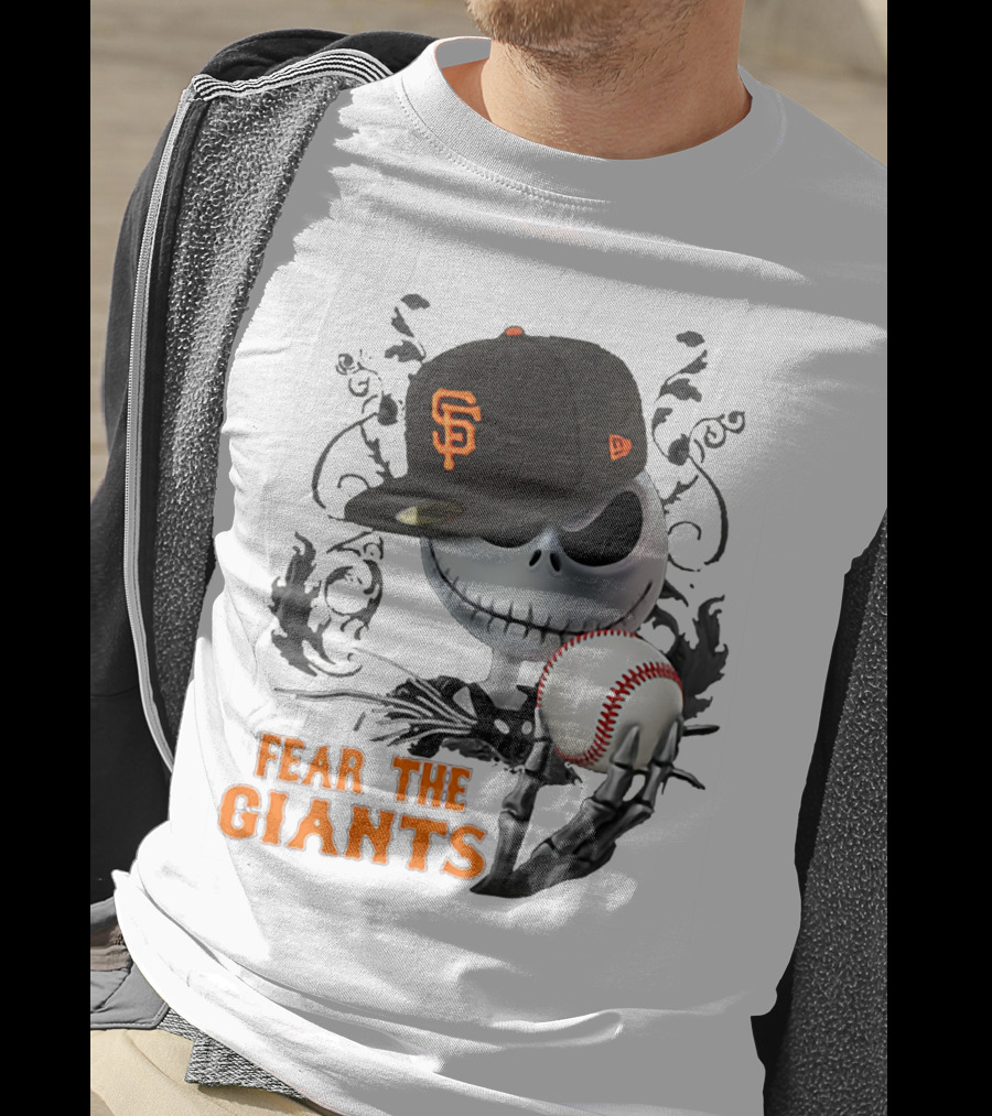 Jack Skellington Fear The Giants San Francisco Baseball Cap Spooky T-Shirt
