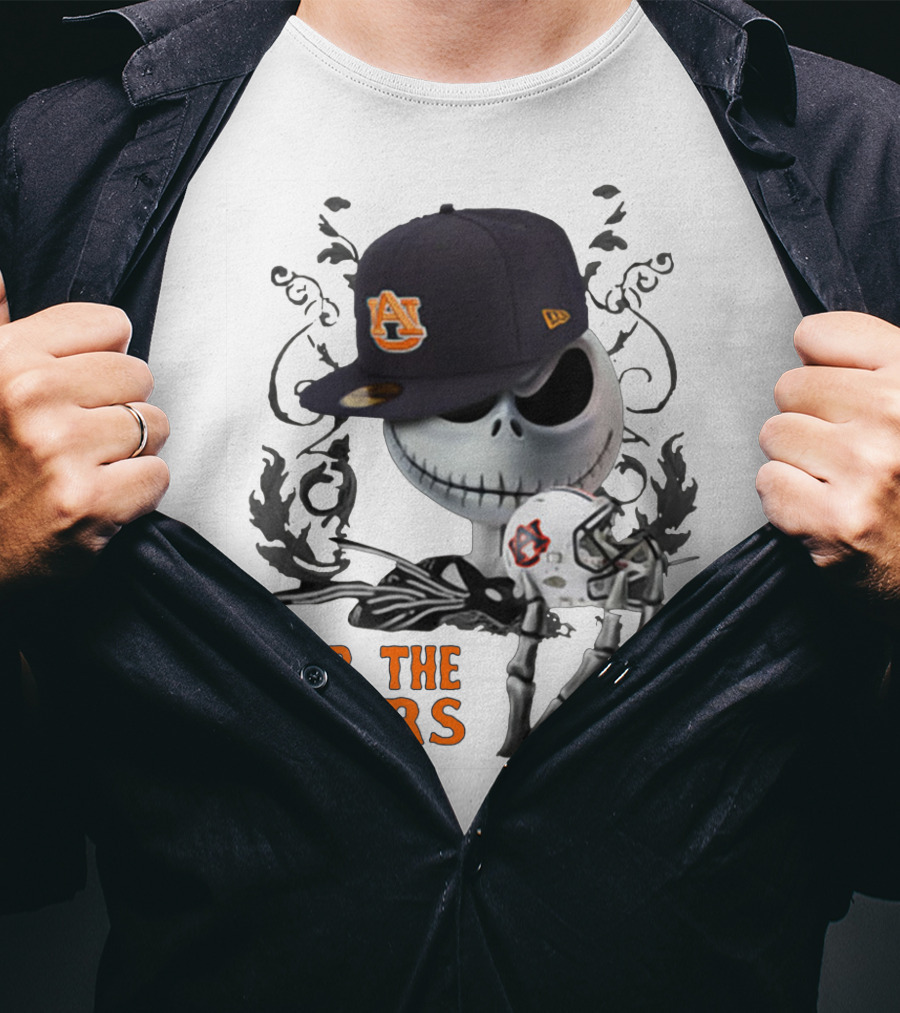 Fear The Auburn Tigers Jack Skellington Helmet And Hat T-Shirt