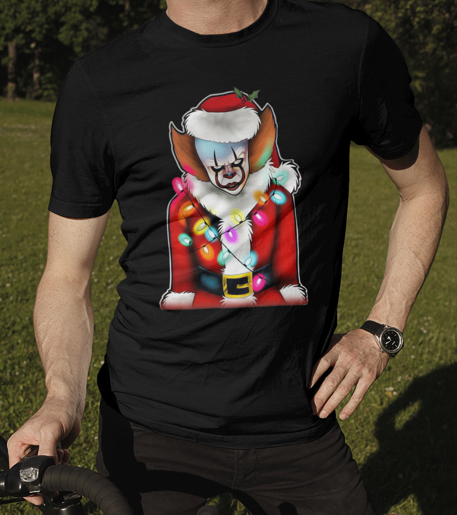 Pennywise Santa Claus Christmas Lights T-Shirt