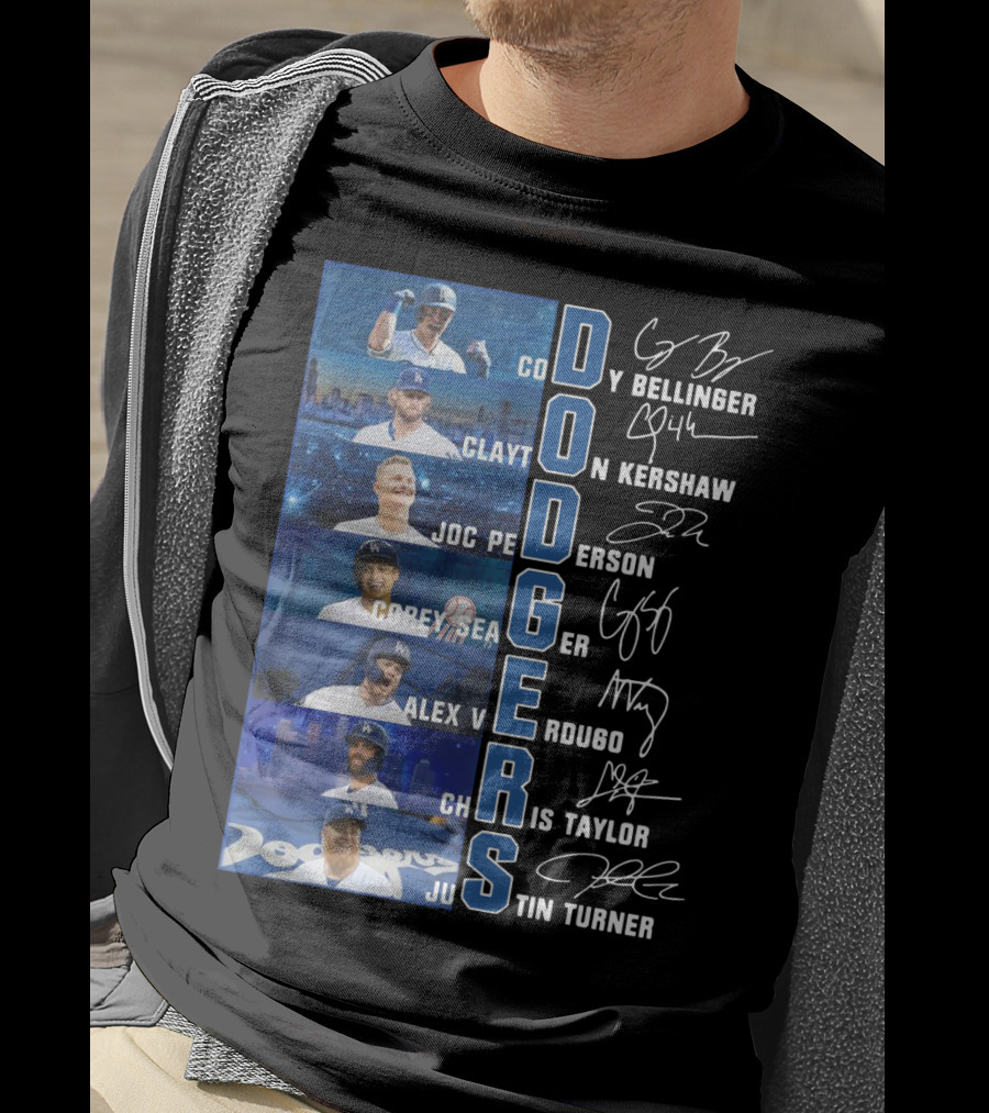 Dodgers Cody Bellinger Clayton Kershaw Joc Pederson Corey Seager Alex Verdugo Chris Taylor Justin Turner T-Shirt