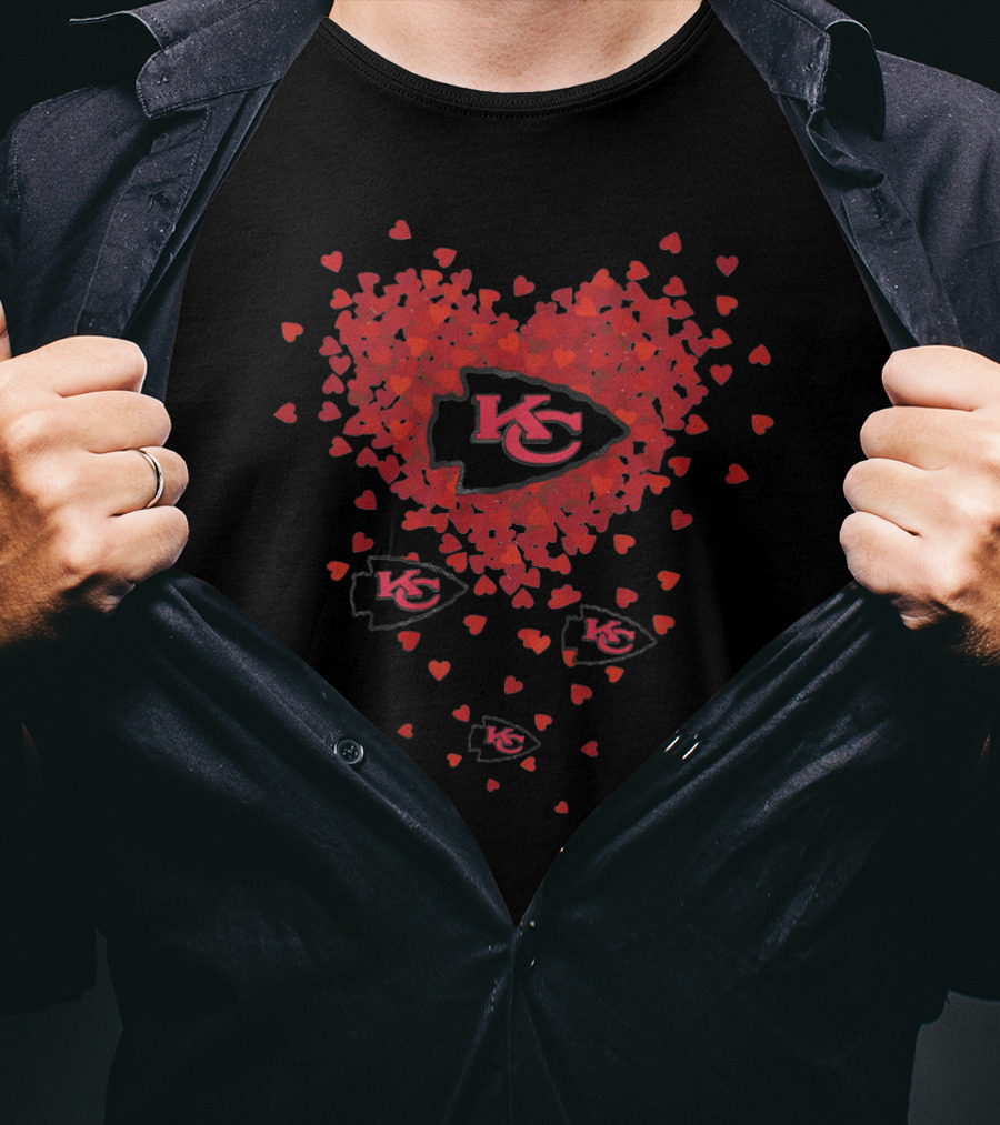 Flying Heart Kansas City Chiefs Kc Arrowhead Logo Hearts T-Shirt