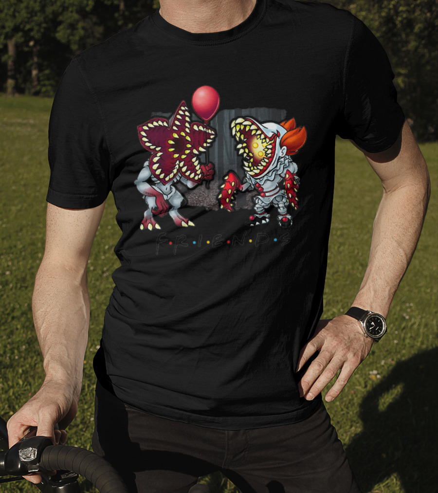 Stranger Things Demogorgon And Pennywise IT Friends Halloween T-Shirt