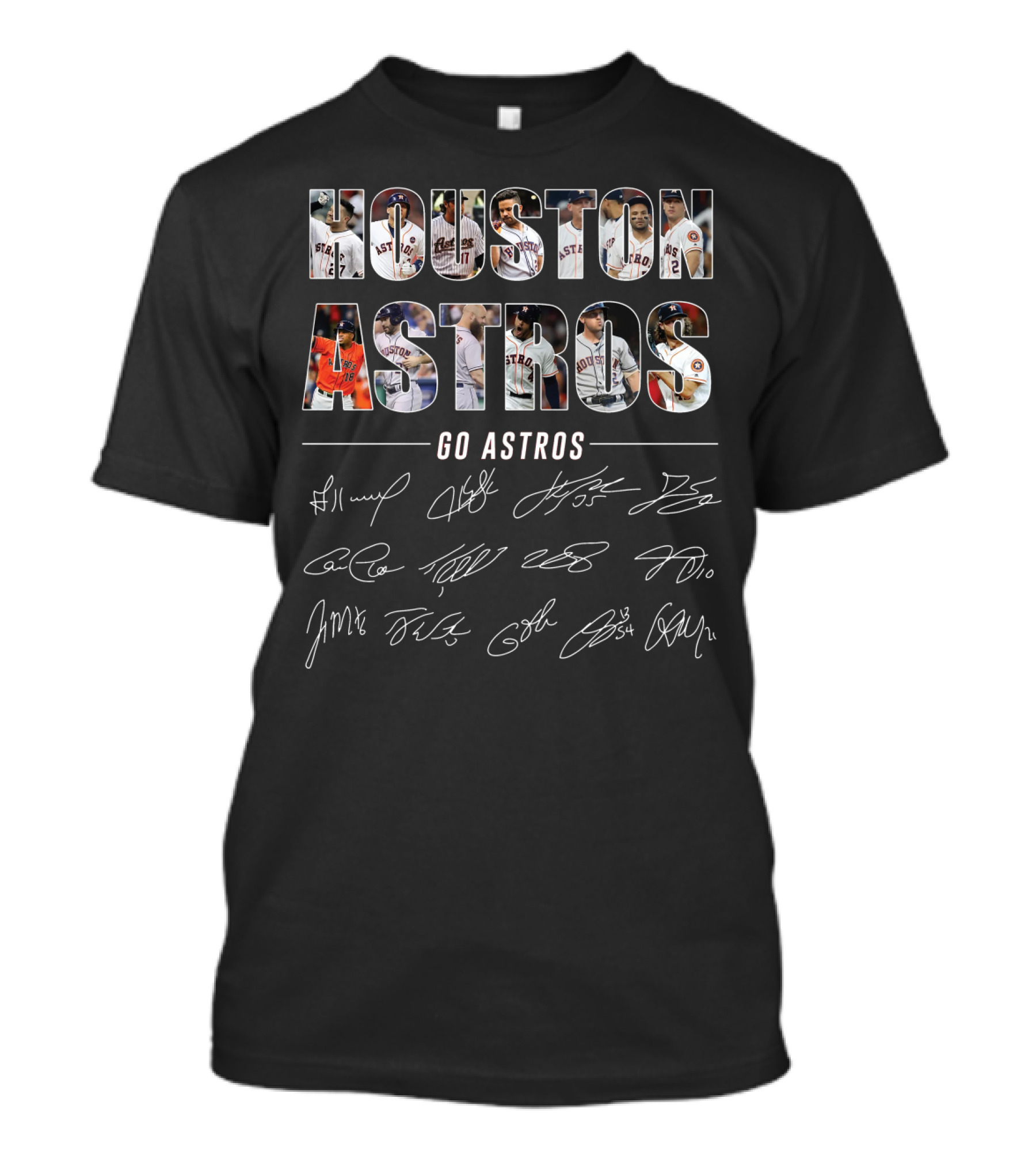 Houston Astros Go Astros Team Signatures T-Shirt