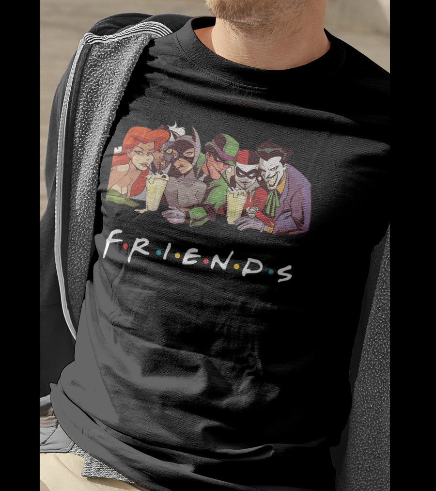 Gotham Villains Friends Parody With Joker, Harley Quinn, And Catwoman T-Shirt