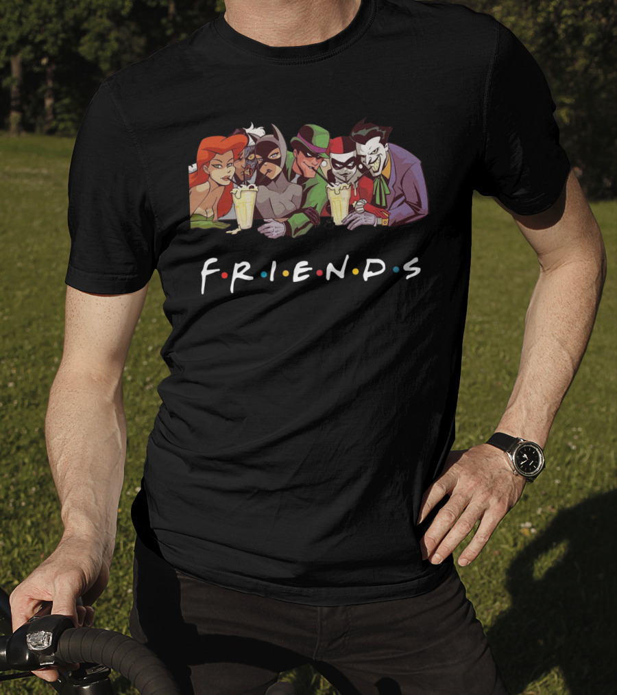 Gotham Villains Friends Parody With Joker, Harley Quinn, And Catwoman T-Shirt