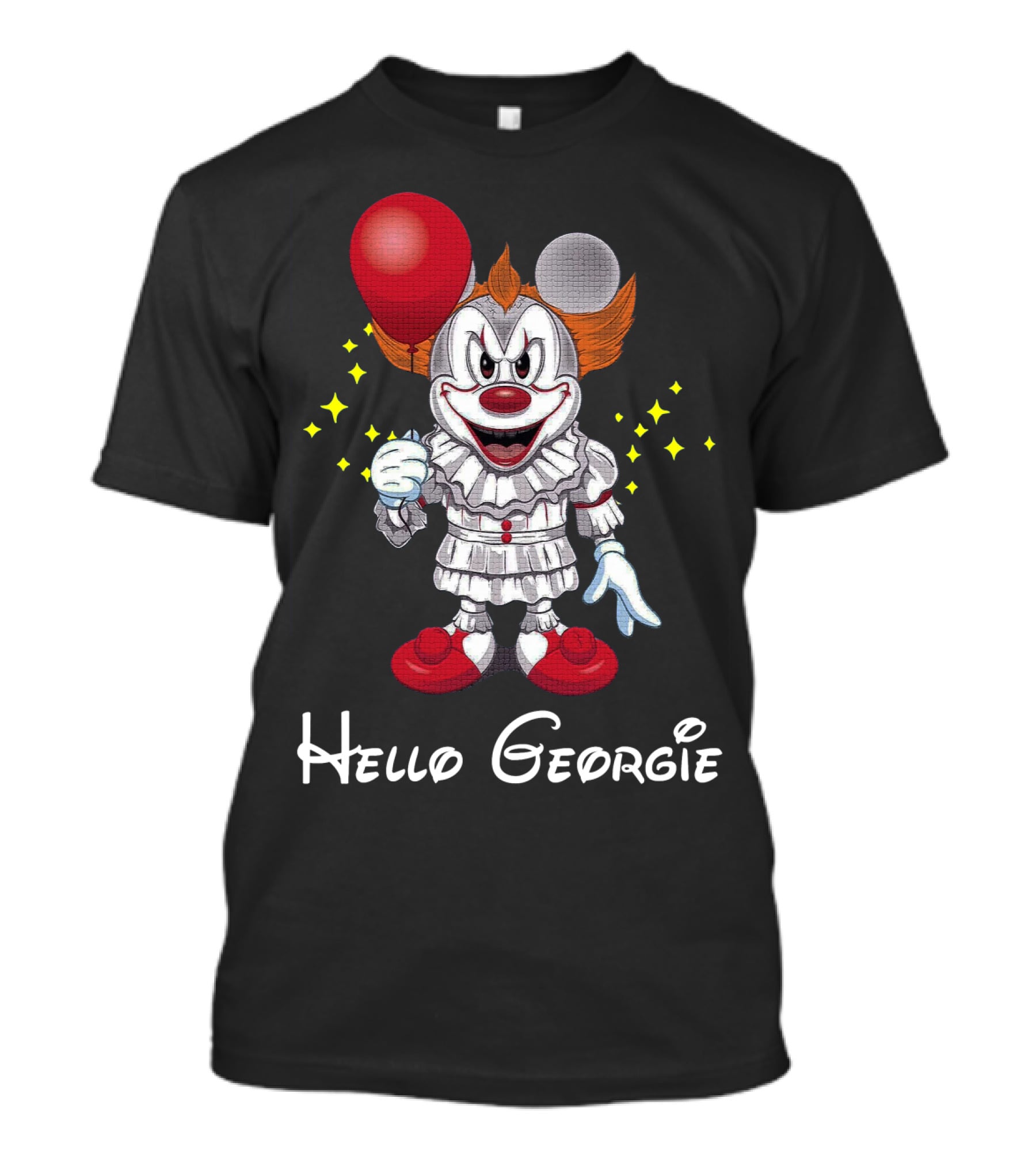 Mickey Pennywise Hello Georgie Clown Balloon Crossover T-Shirt
