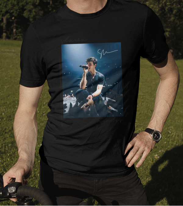 Shawn Mendes Live Performance Autograph Stage Photo T-Shirt
