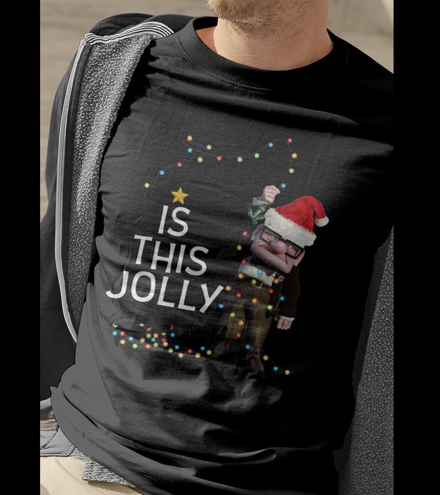 Is This Jolly Enough Christmas Carl Fredricksen Santa With Lights T-Shirt