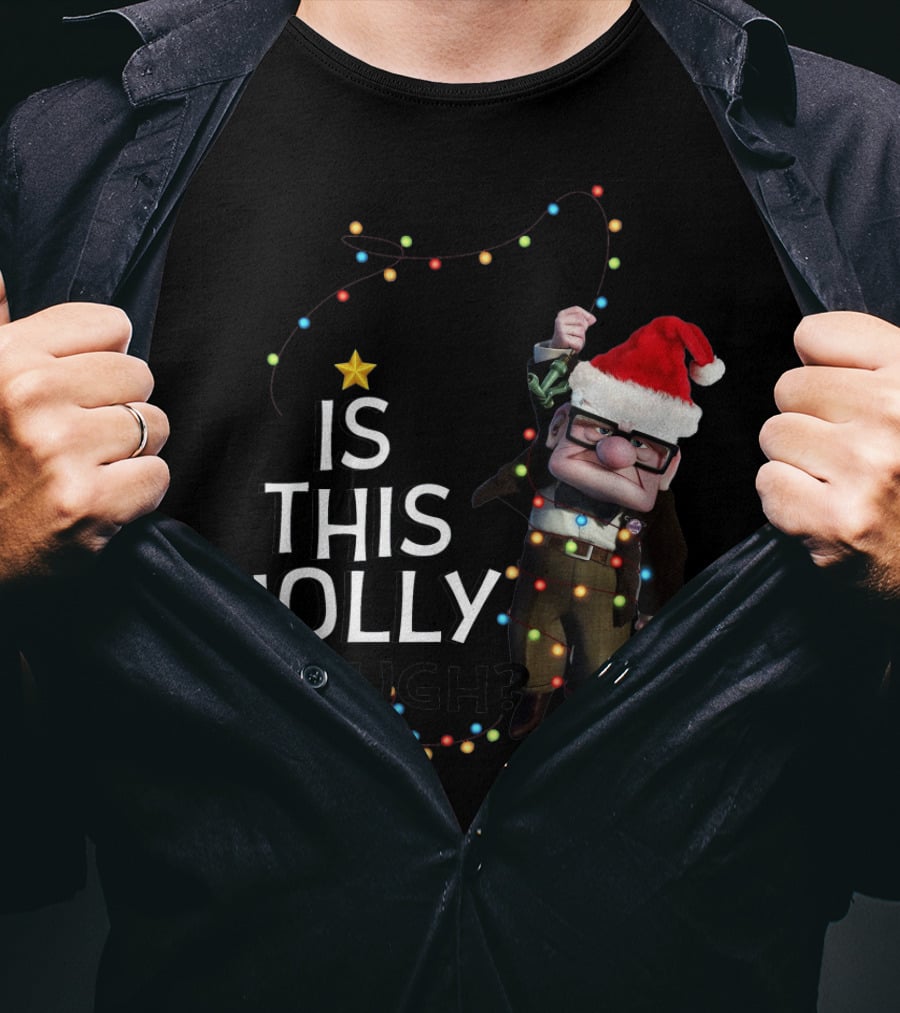 Is This Jolly Enough Christmas Carl Fredricksen Santa With Lights T-Shirt