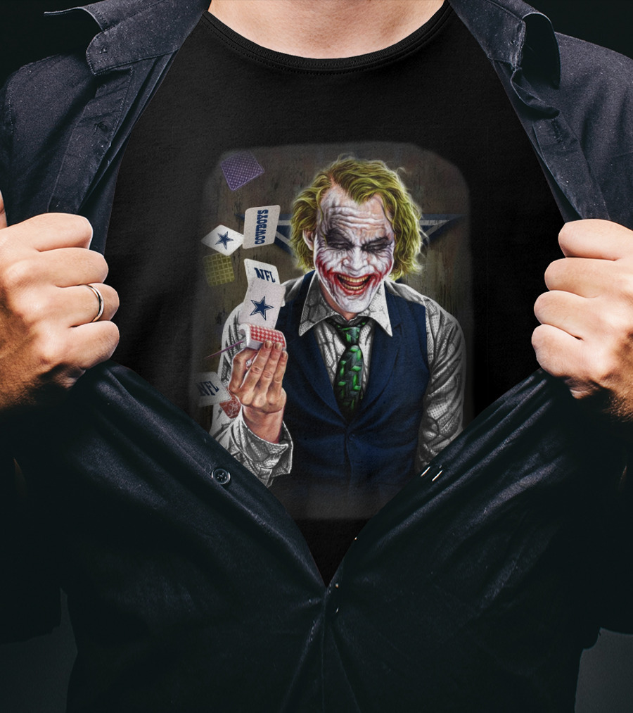 Dallas Cowboys Joker Nfl Playing Cards T-Shirt