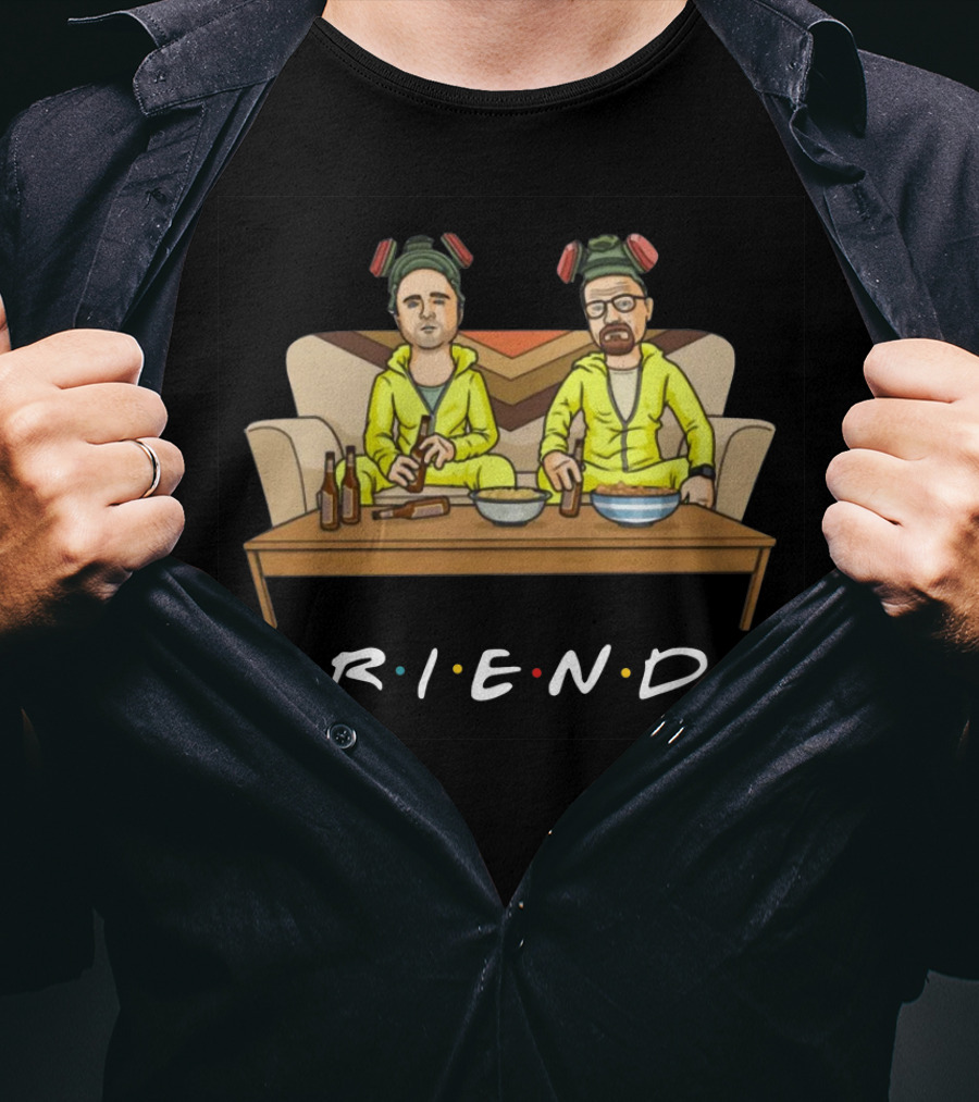 Breaking Bad Walter And Jesse In Yellow Suits FRIENDS Couch Scene T-Shirt