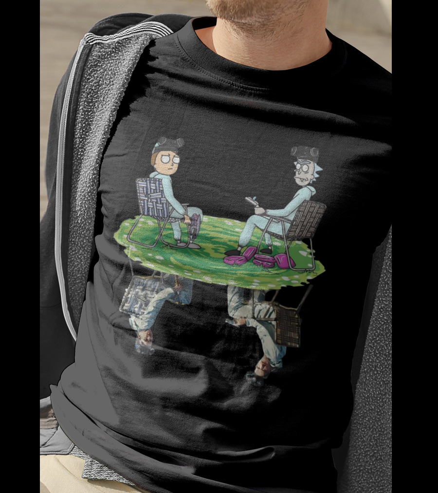 Rick And Morty Crossover Breaking Bad Walter And Jesse Reflection In Lawn Chairs T-Shirt