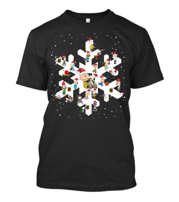 Peanuts Snoopy Christmas Snowflake Charlie Brown Holiday Characters T-Shirt