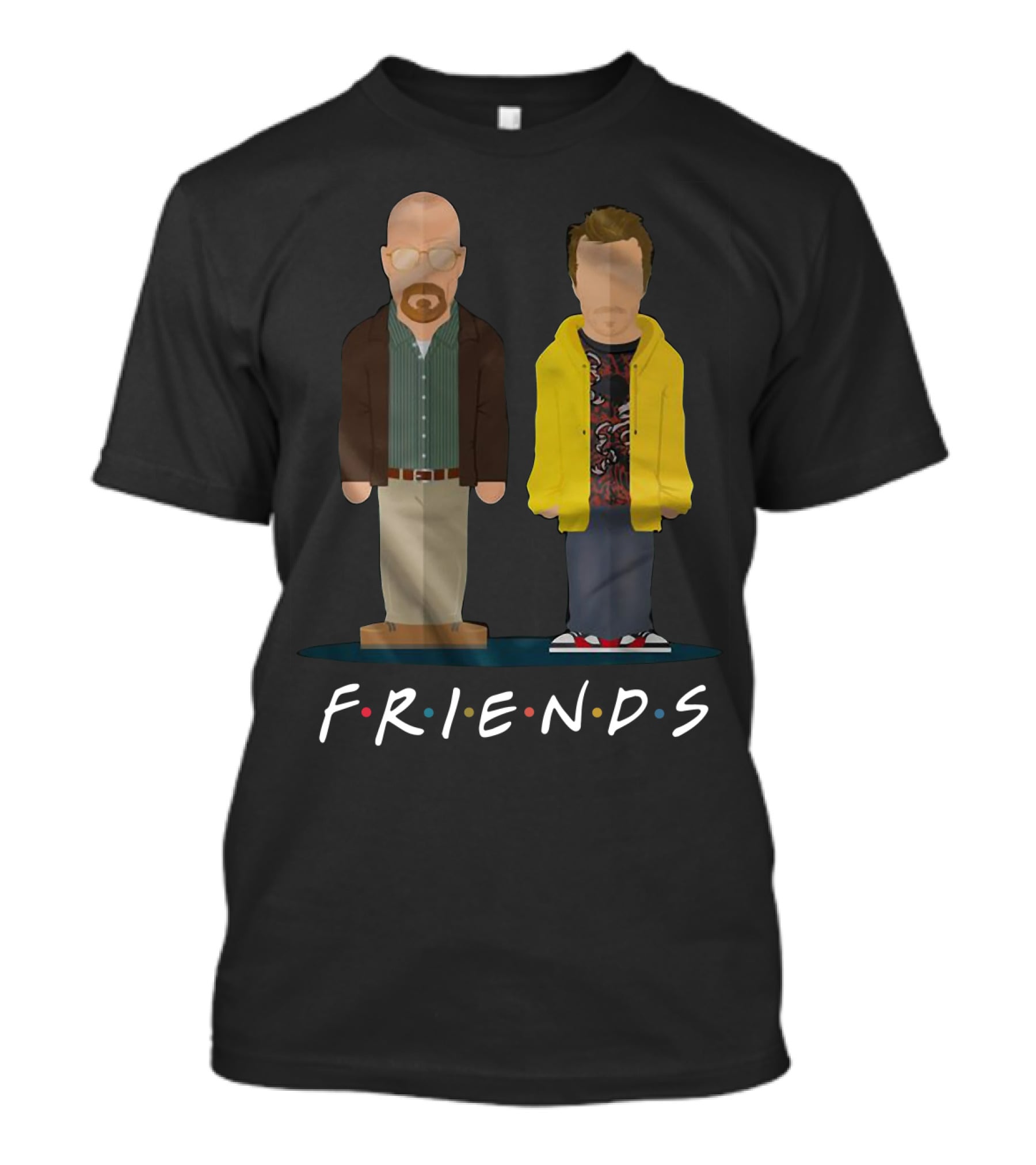Breaking Bad Walter Jesse Cartoon Friends T-Shirt